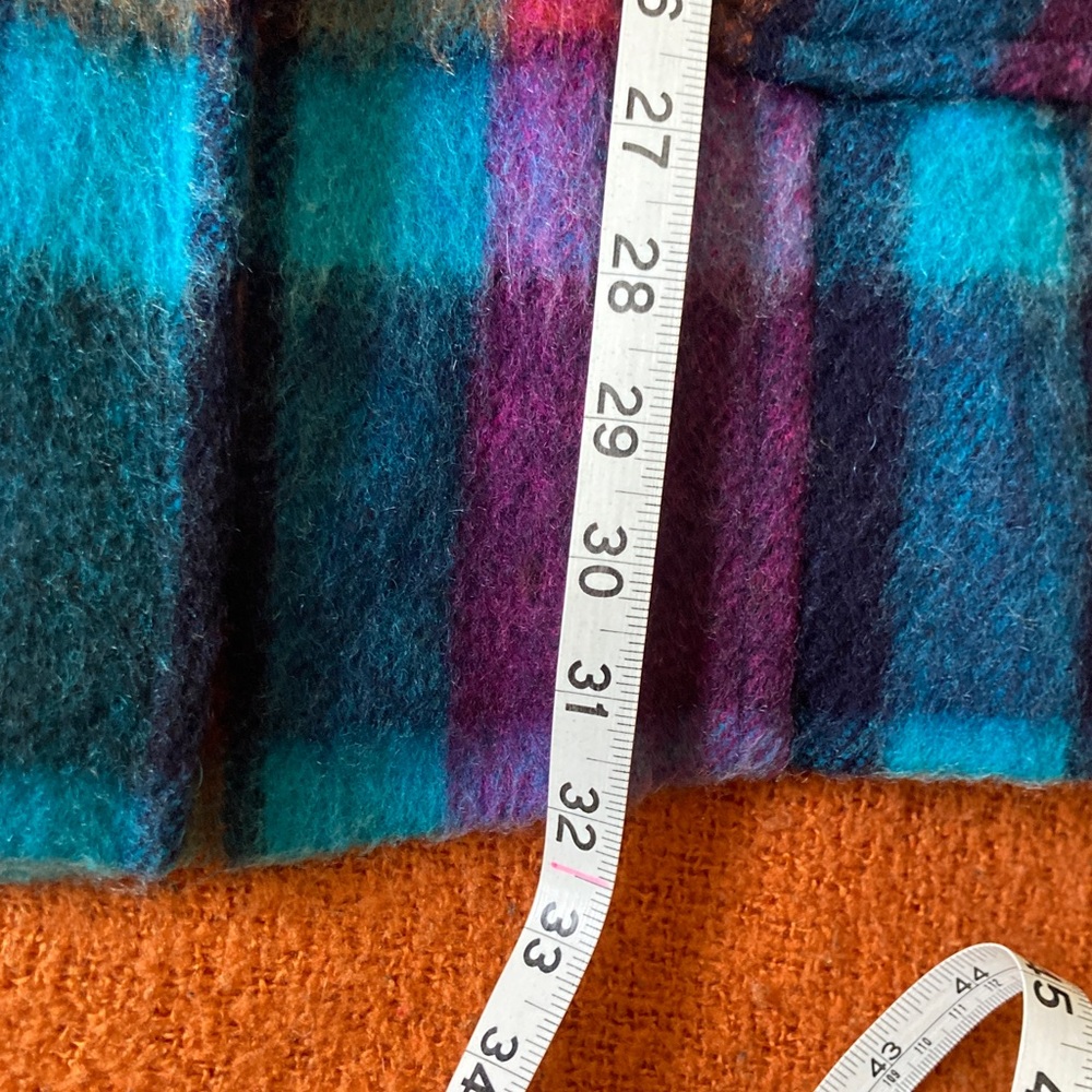 Vibrant Multi-Color Plaid Wool Coat - Picture 9 of 11